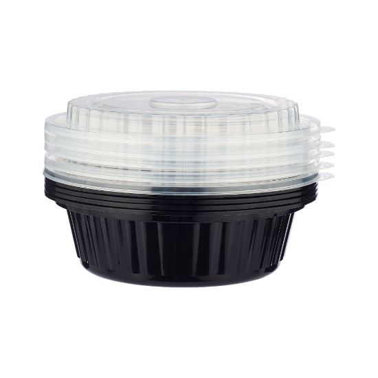 Picture of BLACK BASE PP BOWL+CLEAR LID 16OZ-150PCS