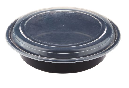 Picture of BLACK M/WAVE ROUND CONTR+LID 48OZ-150PC