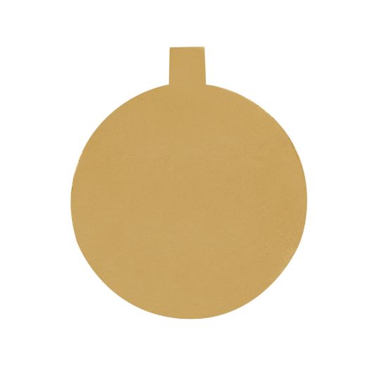 Picture of CAKE BOARD ROUND GOLD 12CM W/HANDLE-100P