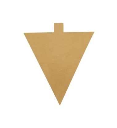 Picture of CAKE BOARD TRNGLE GOLD 11.5CM W/HNDL-100