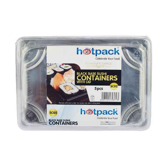 Picture of SUSHI CONTAINER BLACK SC02+LIDS-5PC