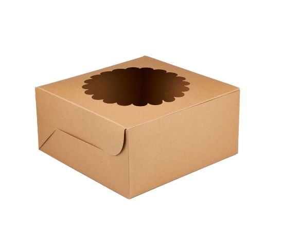 Picture of KRAFT CAKE BOx ROUND WINDOW-25*25CM-100P