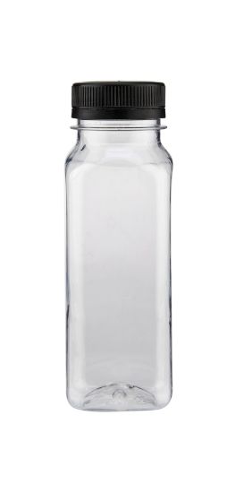 Picture of PLASTIC SQR BOTTLE 200ML+BLACK CAP-1X150