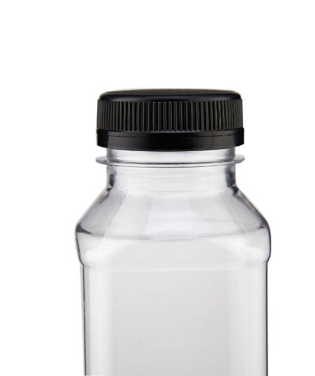 Picture of PLASTIC SQR BTL 330ML+BLACK CAP-100PC