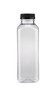 Picture of PLASTIC SQR BTL 500ML+BLACK CAP-100PC