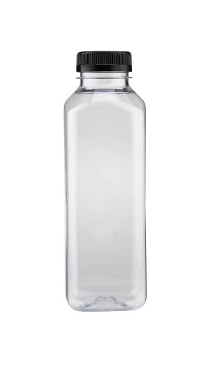 Picture of PLASTIC SQR BTL 500ML+BLACK CAP-100PC
