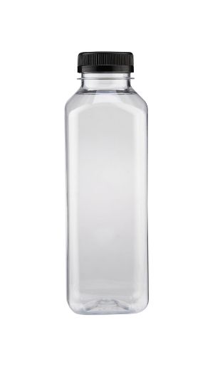 Picture of PLSTIC SQR BOTTLE 500ML+BLACK CAP -144PC