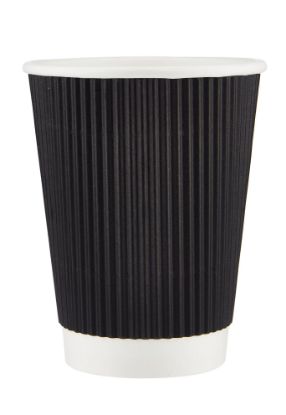 Picture of 12OZ BLACK RIPPLE WRAP CUP-25PCSX20PKT