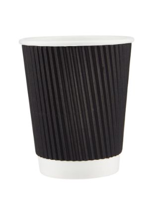 Picture of BLACK PAPER RIPPLE WALL CUPS 4OZ-1X1000