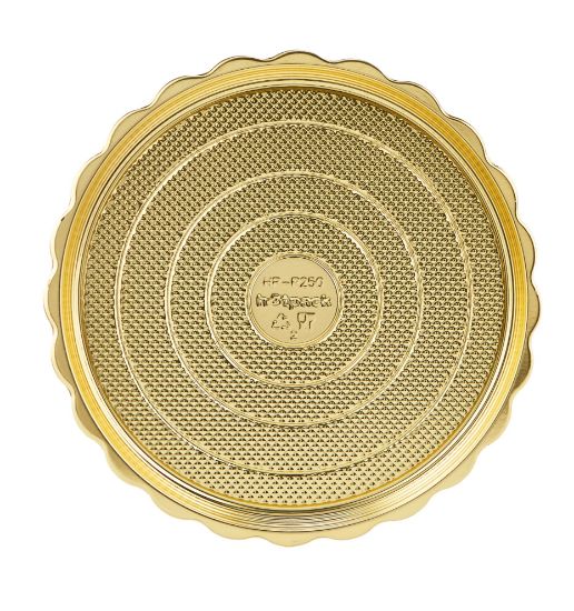 Picture of GOLD BASE ROUND CAKE CONTR.25CM+LID-50PC