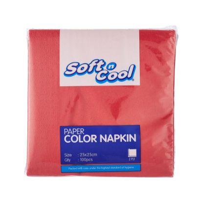 Picture of SOFT N COOL RED NAPKIN 25X25 100X24PKT