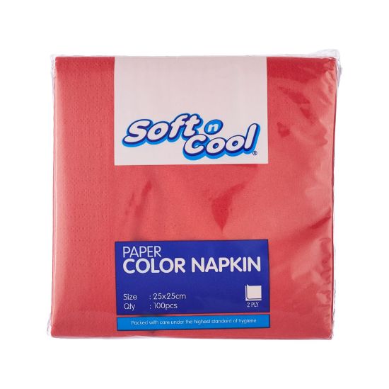 Picture of SOFT N COOL RED NAPKIN 25X25 100X24PKT