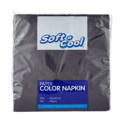 Picture of SOFT N COOL BLACK NAPKIN 40X40 50X24PKT