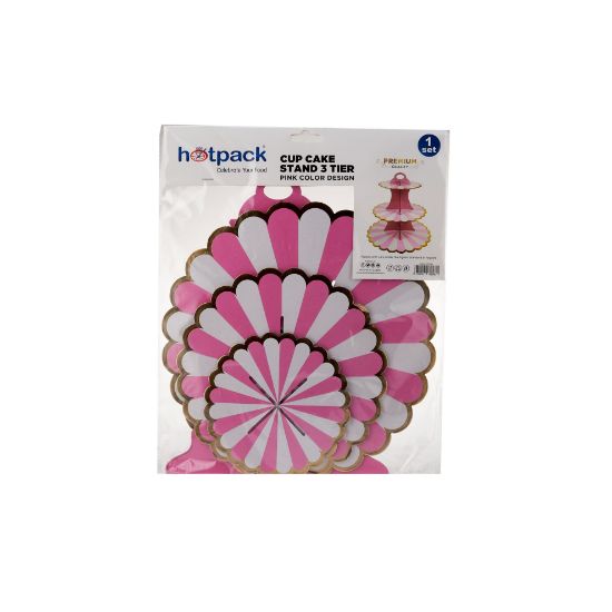 Picture of CUP CAKE STAND 3 TIER PINK COLOR-50SET