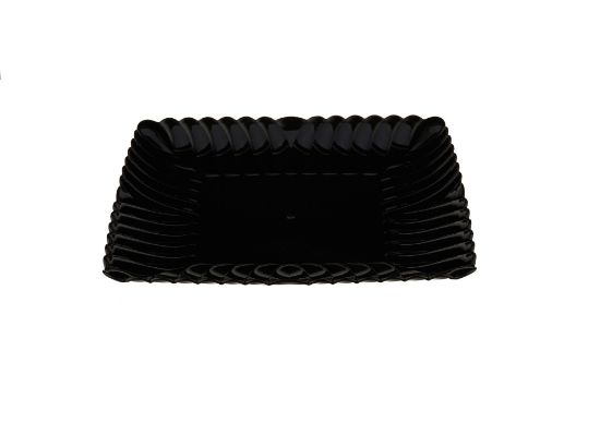 Picture of SQUARE FLOWER PLATE BLACK 7.5 6PCS28PKT