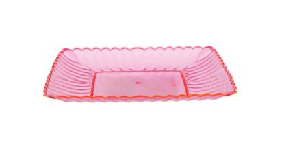 Picture of SQUARE FLOWER PLATE PINK 7.5 6PCS28PKT