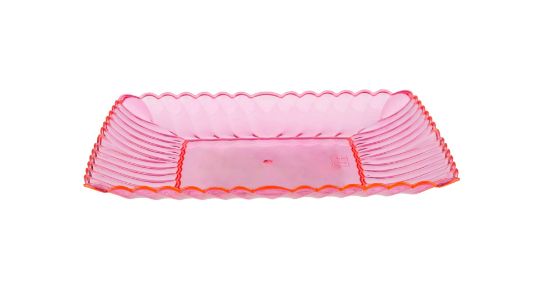 Picture of SQUARE FLOWER PLATE PINK 7.5 6PCS28PKT