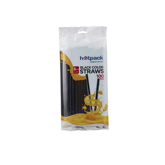 Picture of HP STRIGHT STRAW 8MM BLACK 100PCSX30PKT