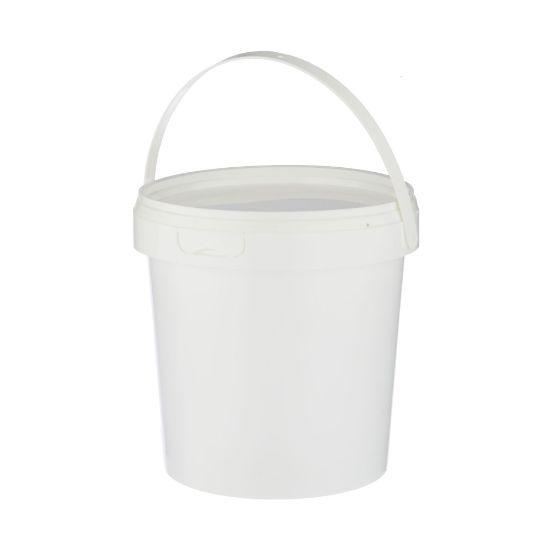 Picture of WHITE PLASTIC BUCKET+HANDLE 1KG-PCS