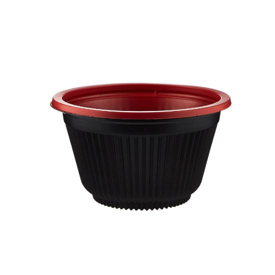 Picture of RED & BLACK PP SOUP BOWL 550ML+LID 200PC