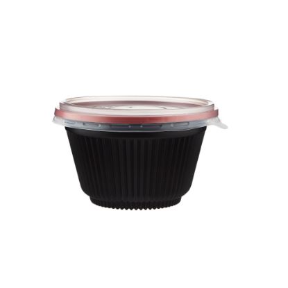 Picture of RED & BLACK PP SOUP BOWL 700ML+LID 200PC