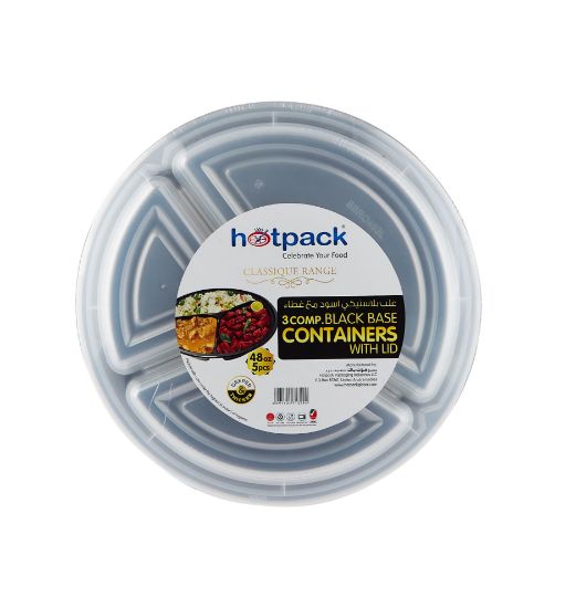 Picture of BLACK M/W RND CONT+LID RO48OZ 3COMP-150P