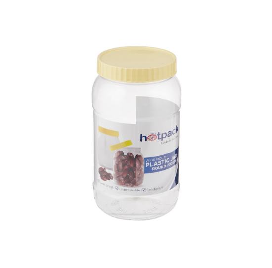 Picture of WIDE MOUTH PLSTC JAR RND 2000ML+LID 48PC