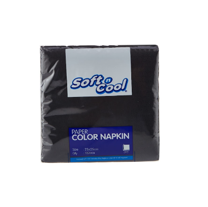 صورة BLACK COLOR NAPKIN 25*25CM-25PK*100PC
