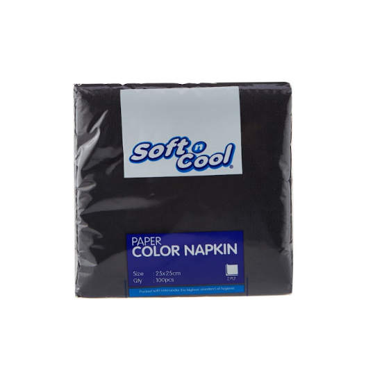 Picture of BLACK COLOR NAPKIN 25*25CM-25PK*100PC
